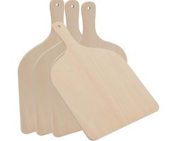 Houten Pizza Spel Set van 4 Stukken - Multifunctionele Serving Board voor Pizza, Fruit en Brood, Geschikt voor Oven en Grill