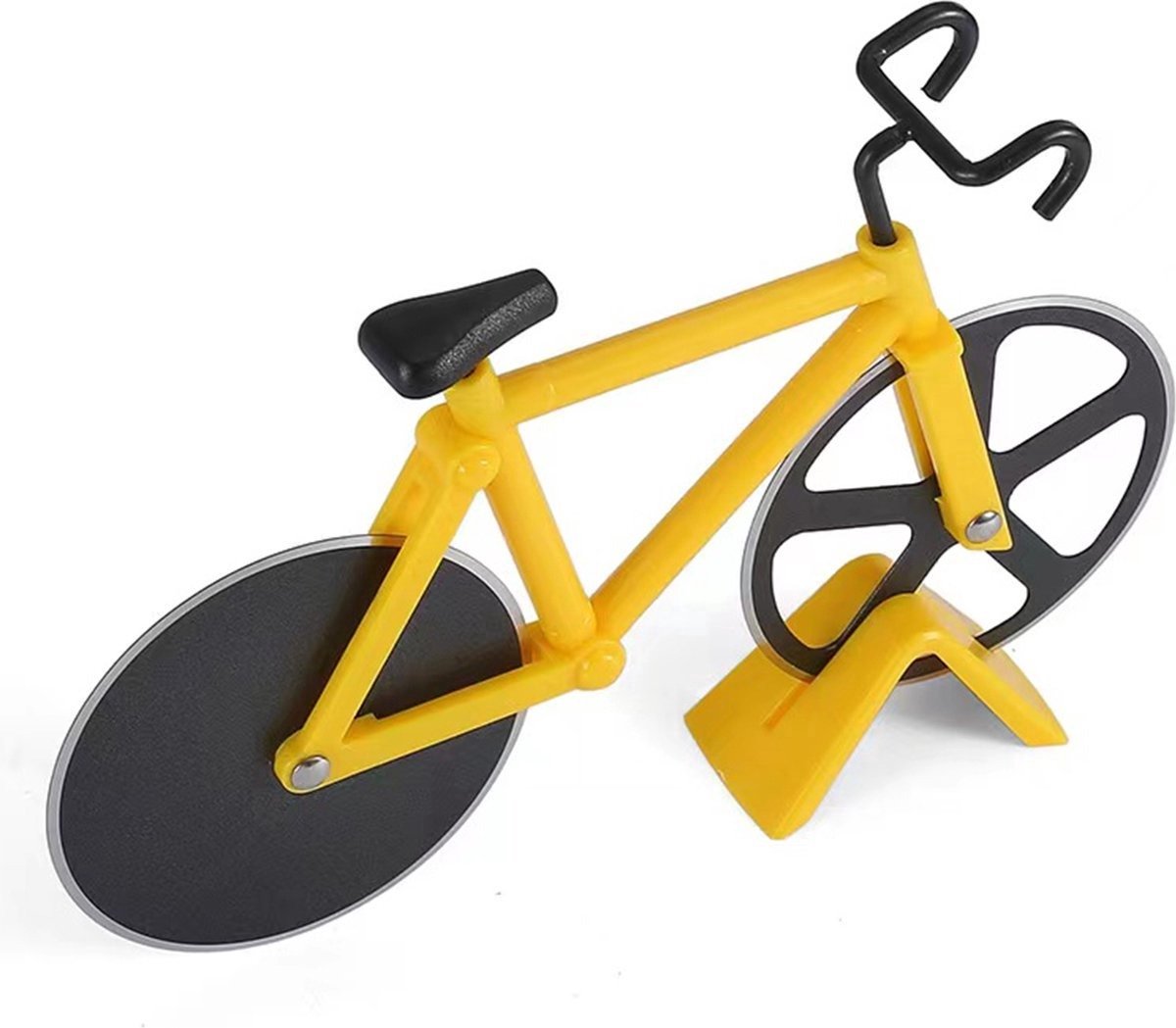 Somstyle Coupe-Pizza Vélo de Route - Couteau à Pizza - Roller - Ustensiles de Cuisine - Jaune