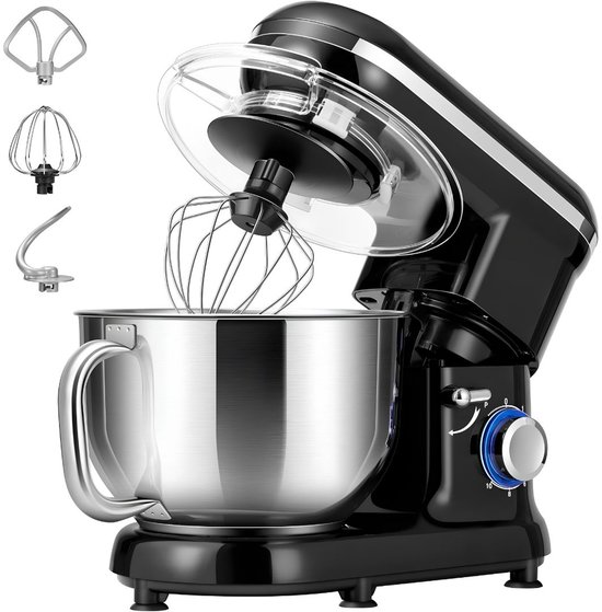 Lìon® Deegmachine - Mixer met Kneedhaak - Kneedmachine - Zwart - 39cm x 22cm x 48cm