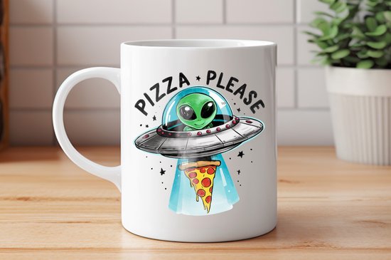 Mok Pizza Please - Cute - Sarcastic - GoodVibes - Sarcasm - Funny - Gift - Cadeau - Sarcastisch - SarcastischeVibes - schattig - lief - feelgood
