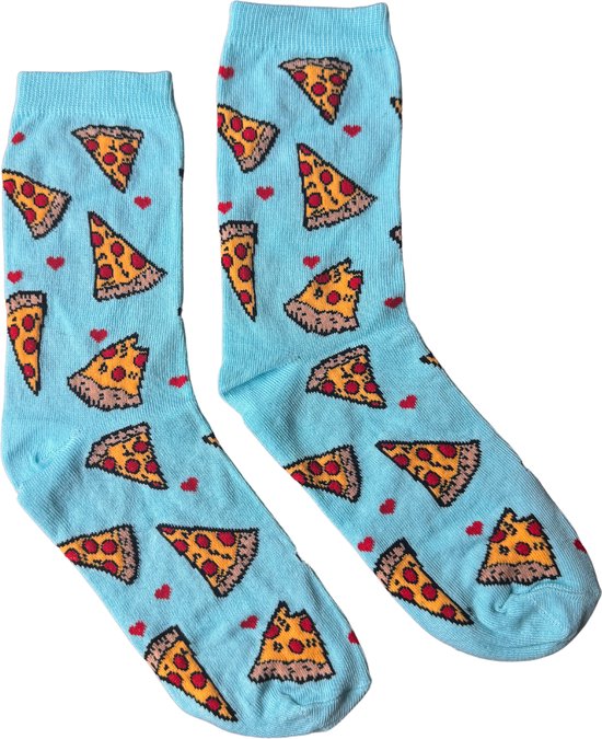 Cozi Studio Kleurrijke, Speelse en Grappige One-Size Katoen Sokken voor Mannen & Vrouwen - Pizza, Donuts, Avocado & Meer - Perfekt Cadeau, Funny Socks, Heren & Dames, Pizza Sokken