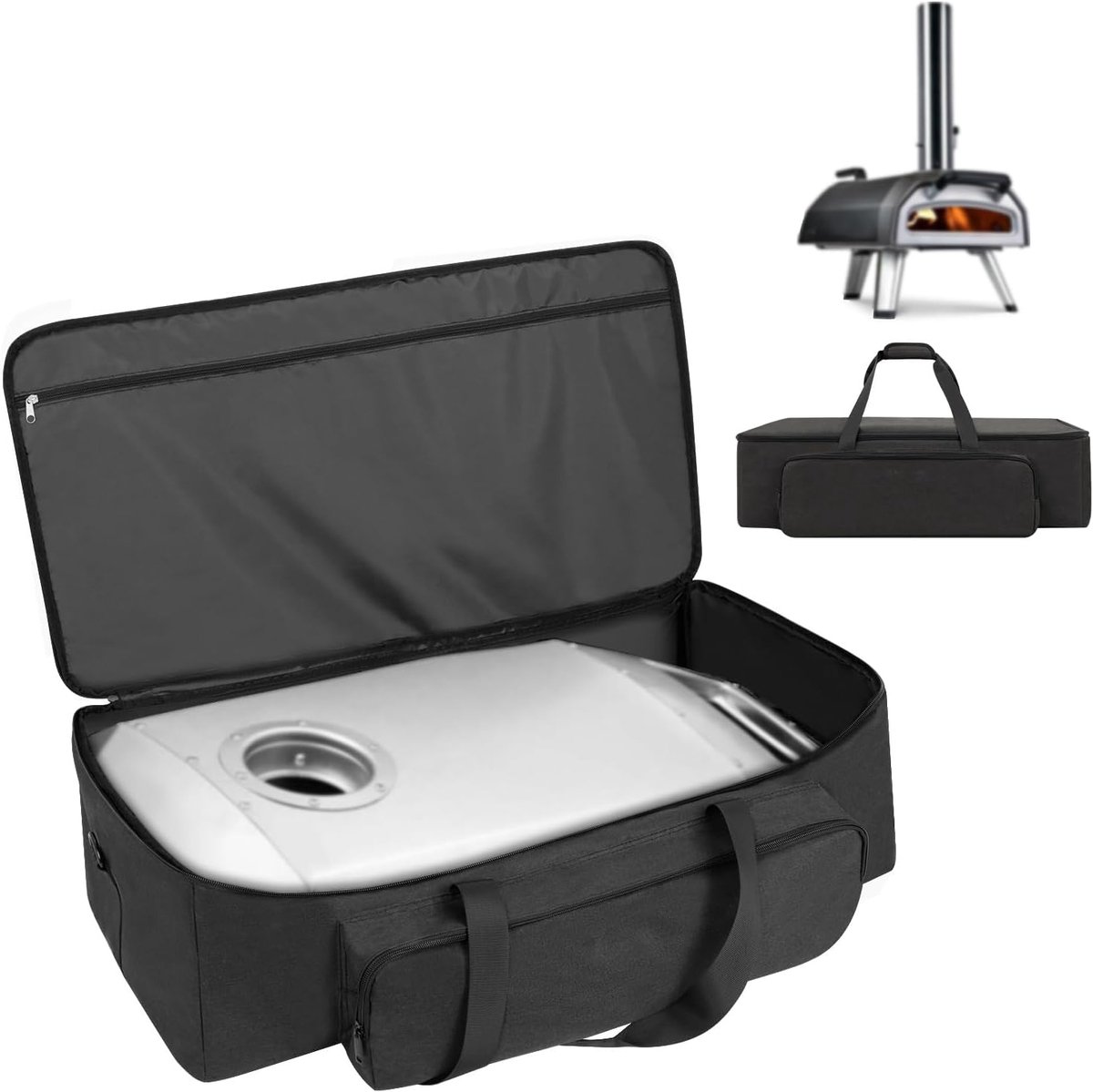 draagtas compatibel met Ooni Karu 12 & Karu 2, draagtas voor pizzaoven, accessoires, outdoor transporttas met schoorsteenzakken, waterafstotend, robuust, alleen tas