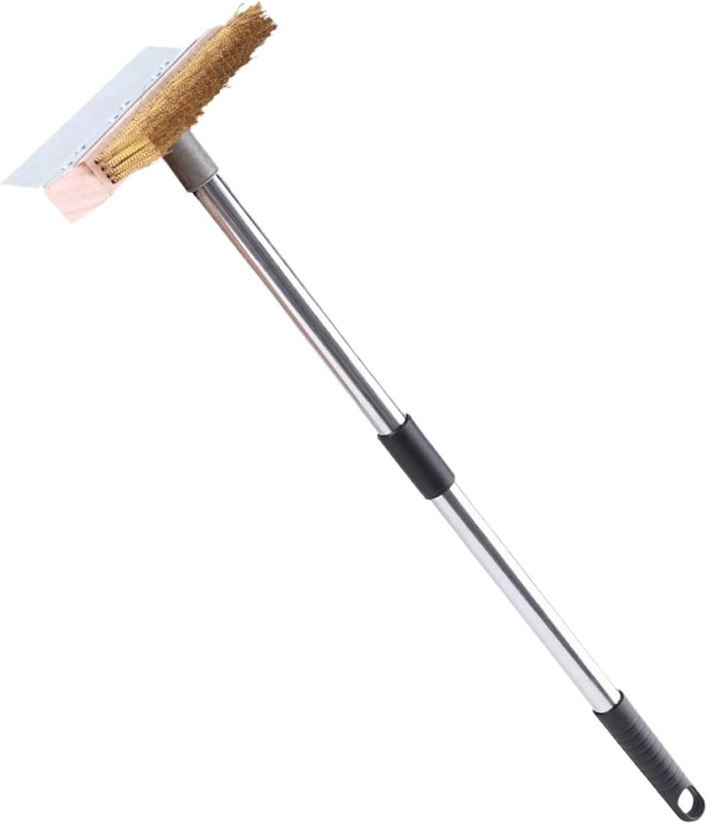 Pizza Oven Borstel - Grill Schoonmaker - Oven Onderhoud - Met Schraper - 42 cm Lengte - Zwart