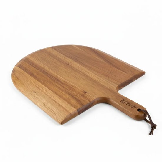 Pizzaschep Hout L 30 cm — Pizzaplank Acaciahout 42 × 30 cm voor Pizza's tot Ø 28 cm — Geschikt voor Oven, Pizzaoven & BBQ — Pizza Snijplank & Serveerplank — Belgisch Merk Les Plaisirs du Chef