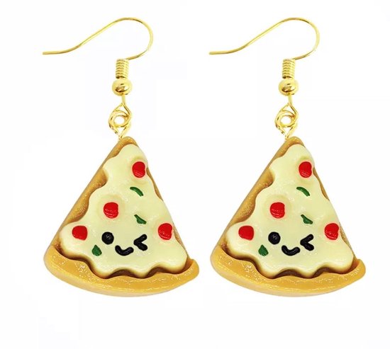 Akyol - Pizza oorbellen - Pizza oorhangers -Cadeau - sieraad - Pizza - Food oorbellen - eten - pizzastuk - Sieraad - oorbel - oorhangers – cadeau-carnaval - gift
