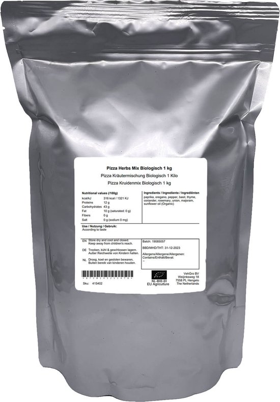 Pizza Kruidenmix Kiemarm - 1 Kg - Holyflavours