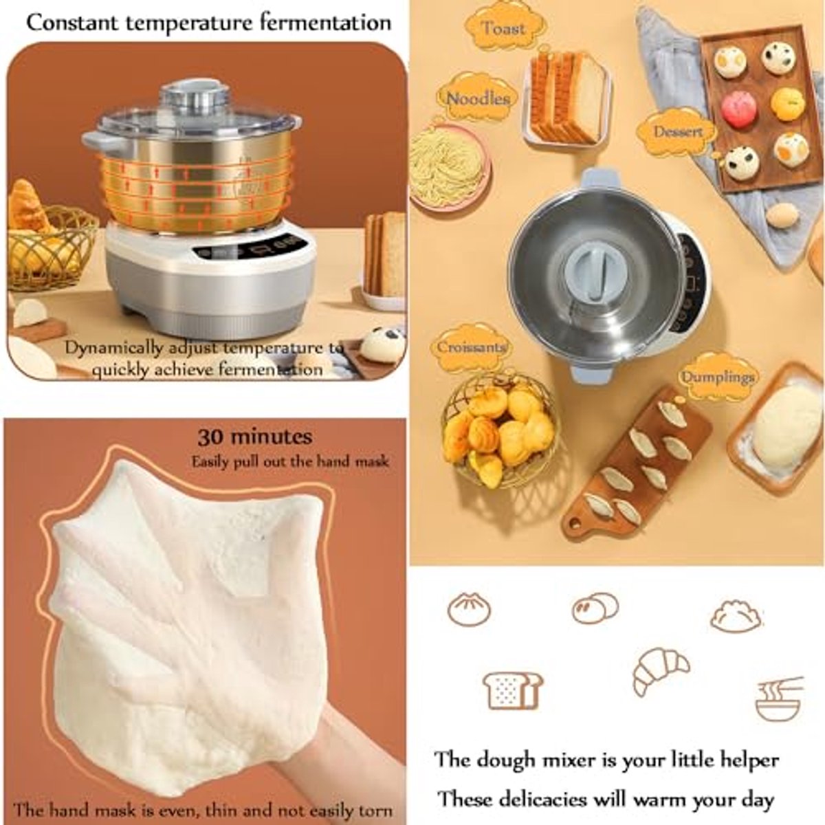 Pétrisseuse Professionnelle avec Fonction de Fermentation et Micro-ordinateur