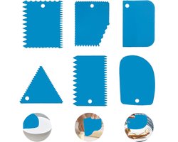 Set van 6 deegkaarten en schrapers van plastic en silicone voor het maken van pizza, gebak en brood, inclusief spatula met anti-aanbaklaag en bakaccessoires