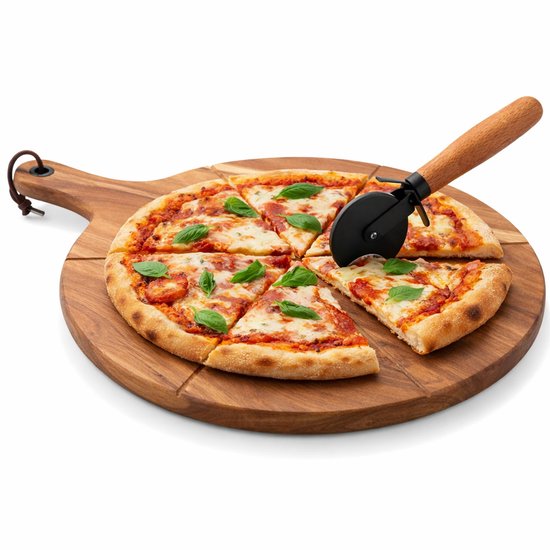 Point-Virgule pizzames - met serveerplank - acaciahout