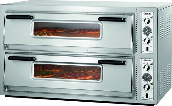 Pizzaoven Dubbel Elektrisch | 2 x 6 Pizza's Ø30cm | 400V | 12kW | 1210x830x(H)770mm