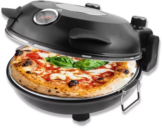 MakkelijkMooi Electrische Pizza Oven - Pizzarette - Extra hoge temperatuur tot 420°C - Instelbare Boven- en Onderwarmte - 32 cm