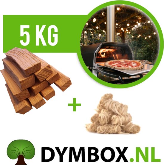 5kg Pizzahout / Ooni Eik 3x11cm passend multi-fuel model pizzaovens | pizza hout Eik incl. aanmaakwokkels
