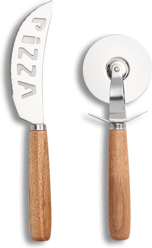 Zeller Pizzasnijder set met pizza mes en roller - Pizzarollers - Pizzamessen