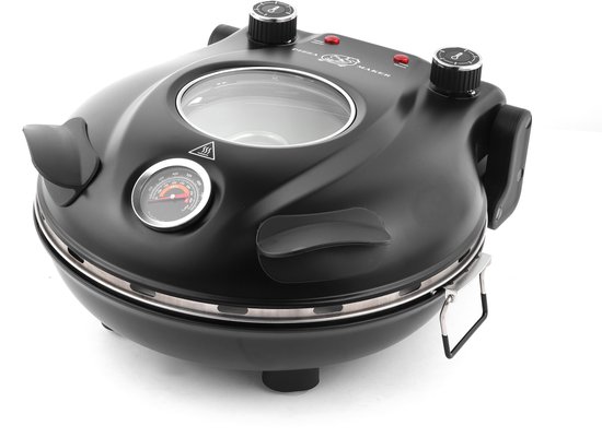 Glowstride - Klaif Elektrische Pizza Maker - vlambestendige stenen plaat 420 ℃ 1200W 32cm - Temperatuurniveaus - Pizzaoven - 5 afzonderlijke temperatuurniveaus - 32cm