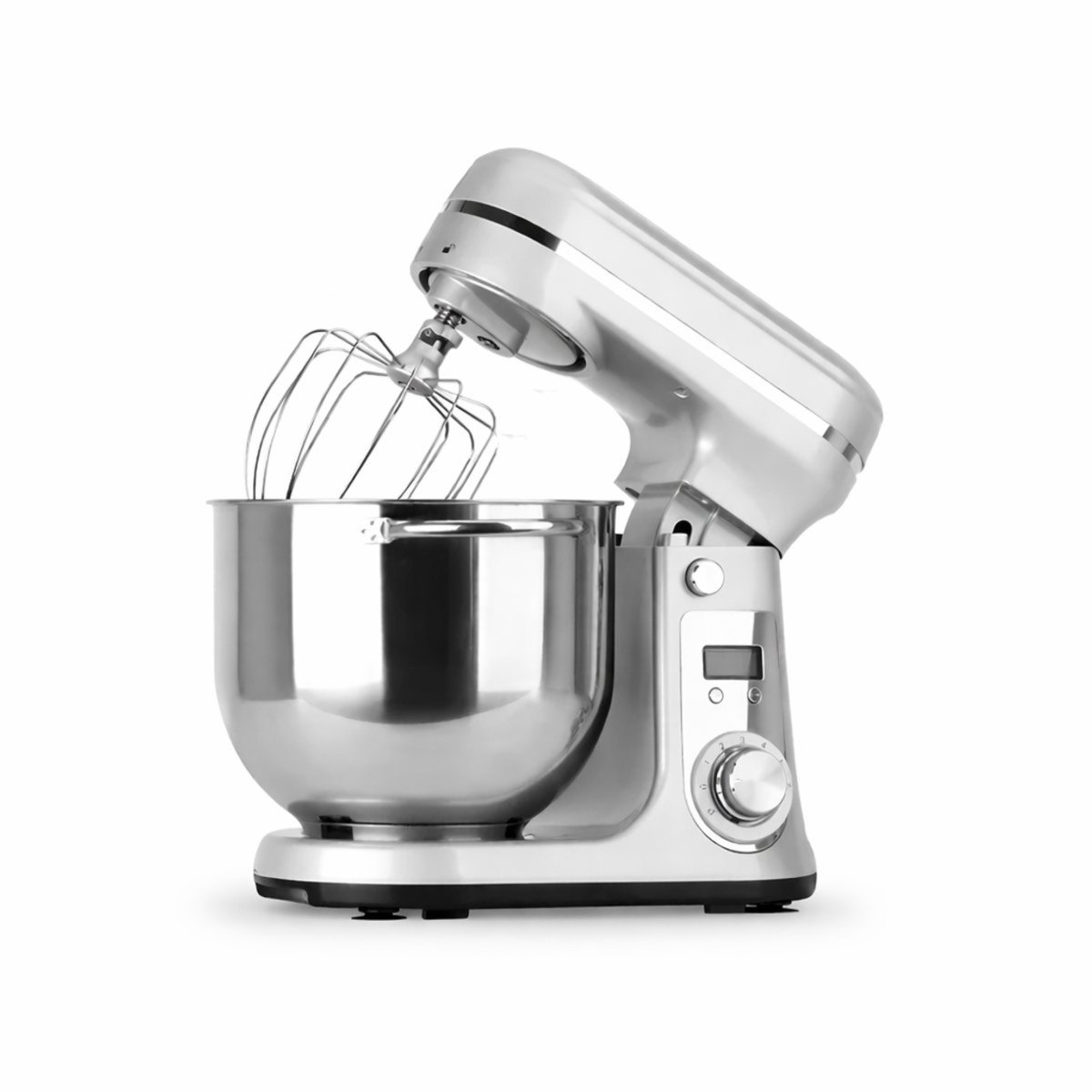 VIEMAE Deegmachine - Kneedmachine - Elektrische Deegmixer - Keukenmachine - RVS - 6L - 6 Versnellingen - Stille Motor - Zilver