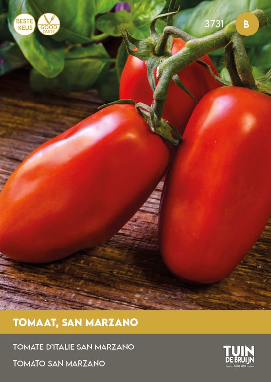 San Marzano Tomaat Zaden – Pruimtomaat voor Saus – Groentezaden voor Tuin, Kas of Balkon – Ca. 75 Stuks - Tuin de Bruijn® zaden