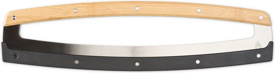 Solo Stove Pi Pizza Rocker Snijder | Multifunctioneel pizzames, moeiteloos snijden van pizza en kruiden, roestvrijstalen pizzasnijder met bamboe handgrepen, lengte: 47,6 cm