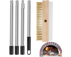 Pizza Steen Borstel - Oven Reiniger - Grill Schoonmaken - Hittebestendig Met Schraper - 149 cm Lengte - Niet Gespecificeerd