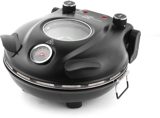 ELVENTO Elektrische Pizza oven - Pizzamaker - Pizzaoven - Pizza maker - 420°C - Kijkvenster - Antislipvoeten - 5 temperatuurniveaus
