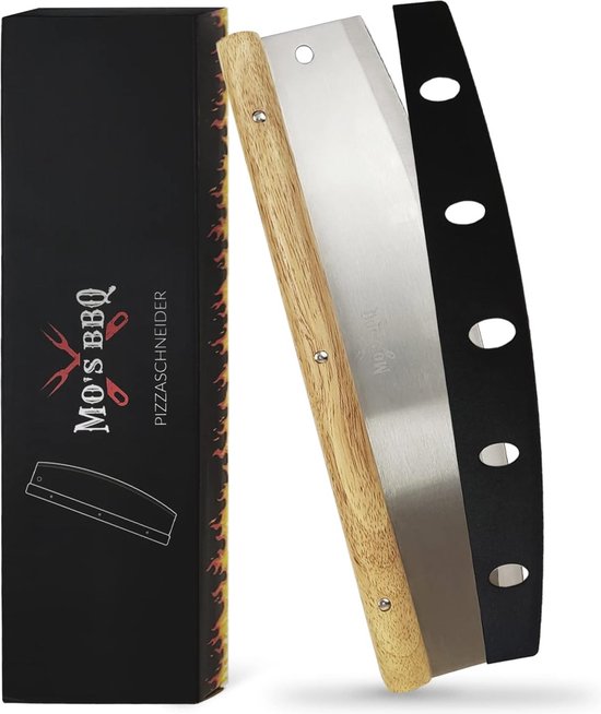MO'S Pizzasnijder - Pizzames - Wiegmes - 35 cm - 430 RVS - Met beschermhoes