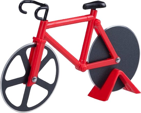 *** Pizzasnijder Fiets – Fiets Fanaat – Pizzames – Pizza roller – RVS – Pizzaschaar - van Heble® ***