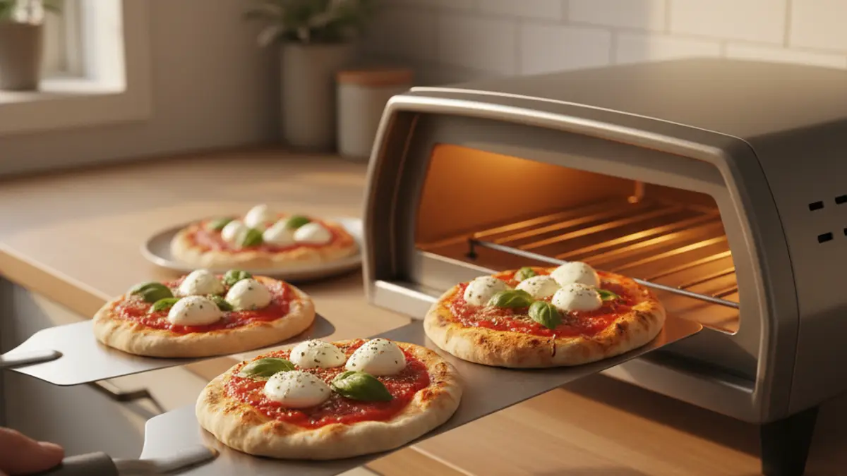 Fonds de mini-pizzas préparés et garnitures fraîches dans des ramequins