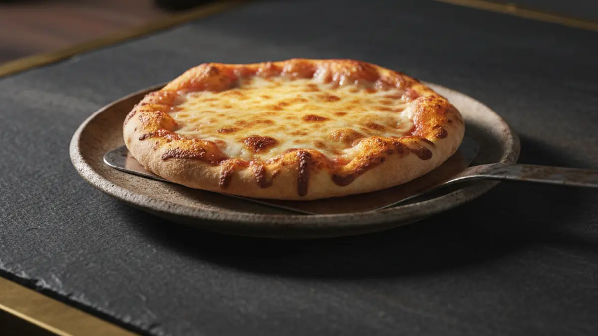 Knapperige mini pizza op een metalen spatel