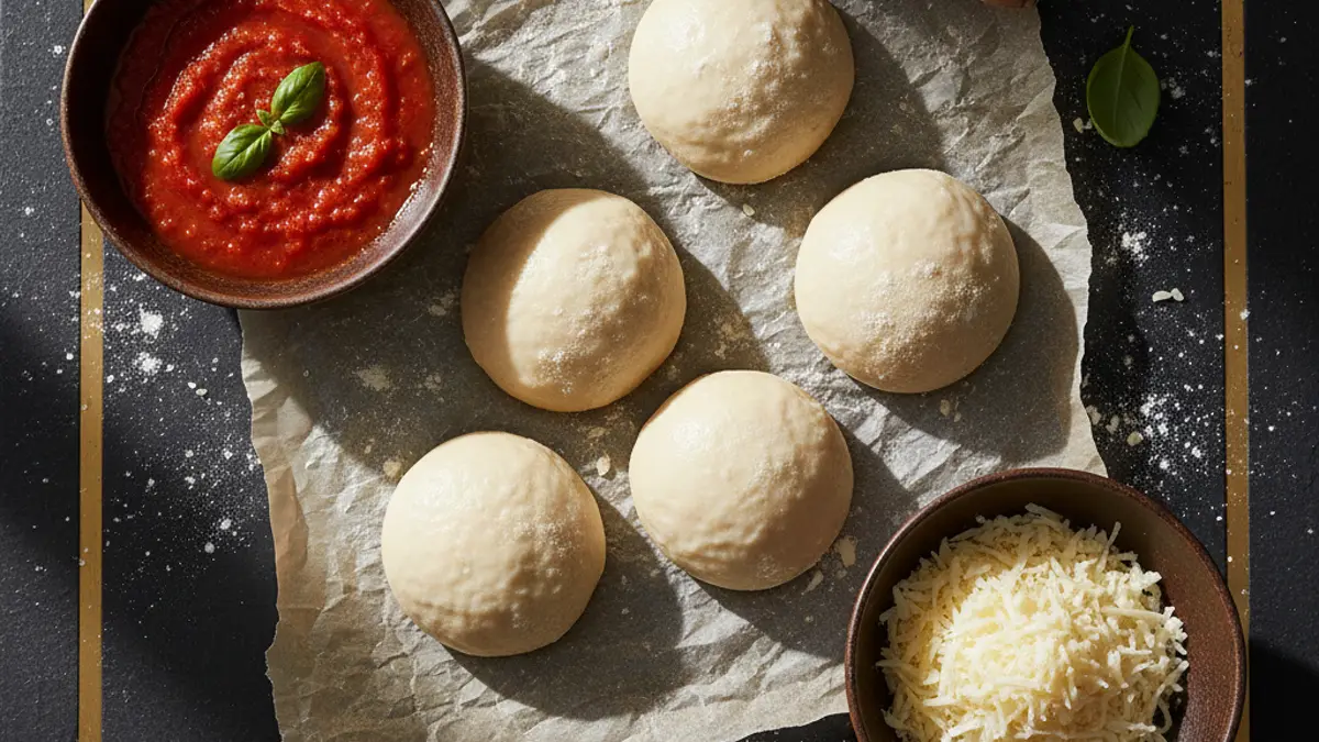 Disques de pâte à pizza découpés prêts à être utilisés sur la table
