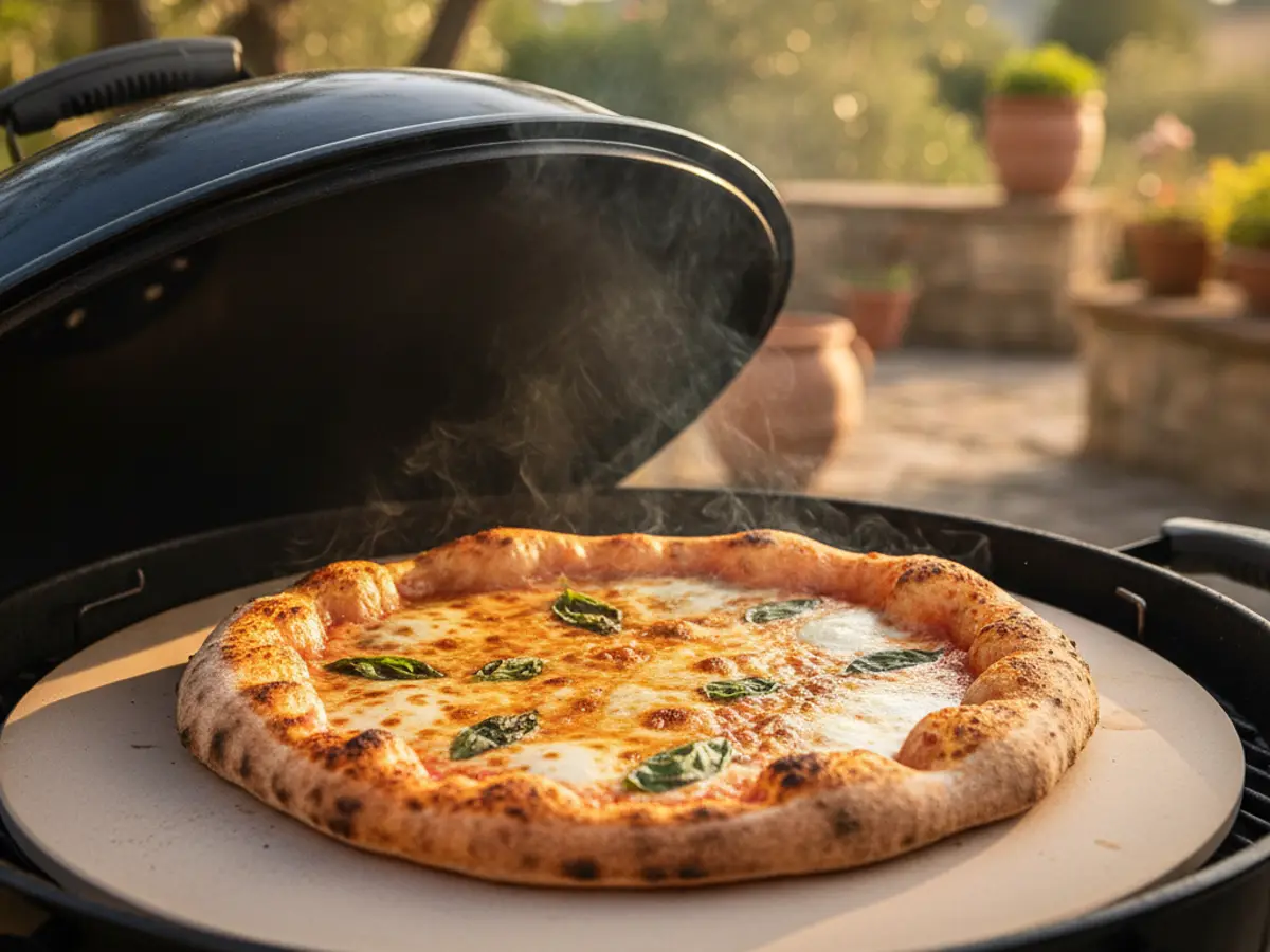 Cuire une pizza avec une pierre à pizza Weber