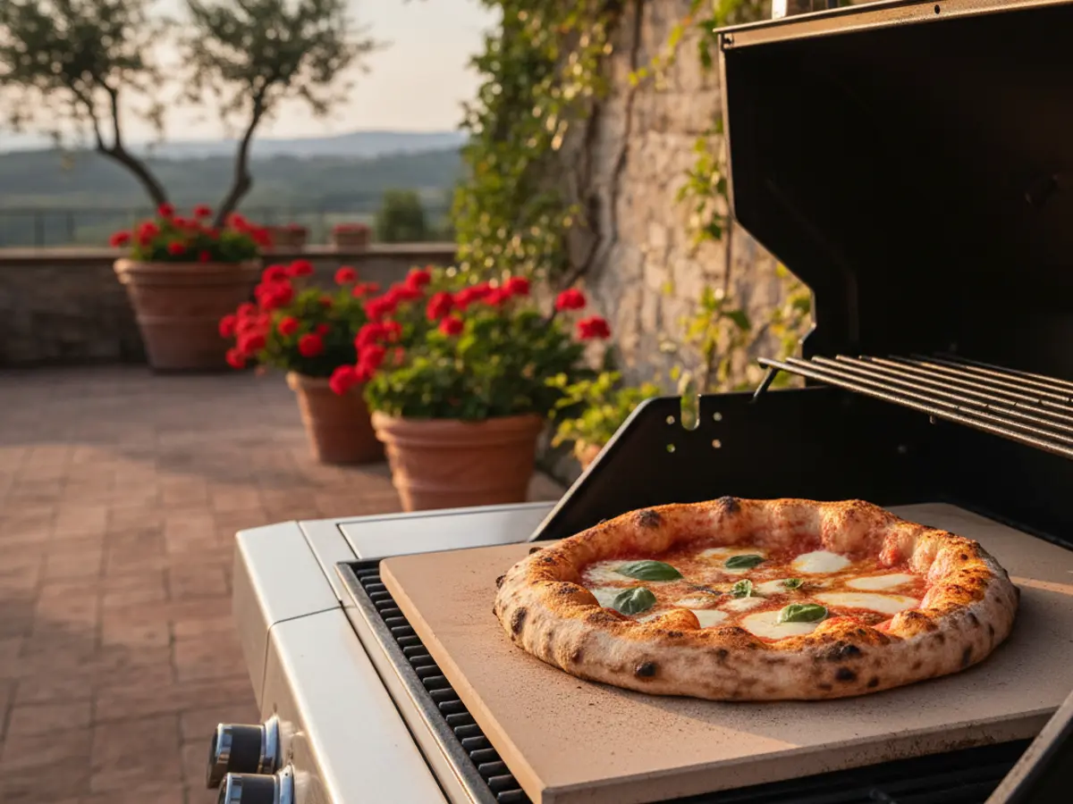 Pizza au barbecue au gaz : cuisson croustillante