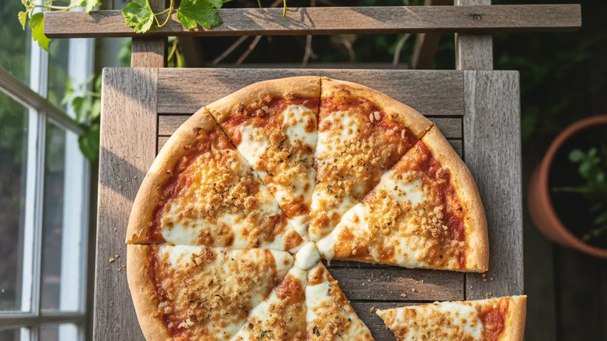 Pizza sicilienne fraîchement cuite coupée en morceaux carrés