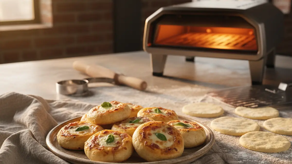 Étaler de la pâte à pizza fraîche sur un plan de travail flouré à l'aide d'un rouleau à pâtisserie