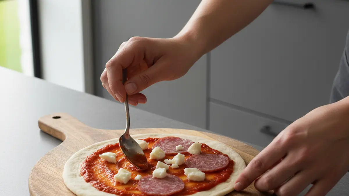 Mini-pizza au fromage de chèvre poire et noix