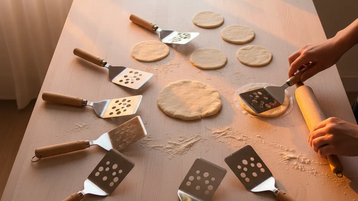 Spatules en acier inoxydable et emporte-pièce pour un mini-four de table